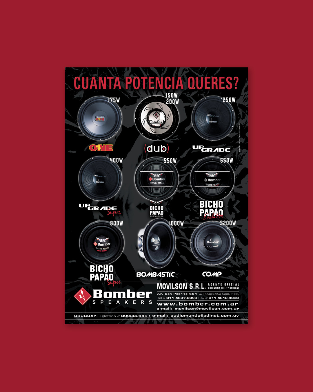 Graphic advertising design for Bomber brand