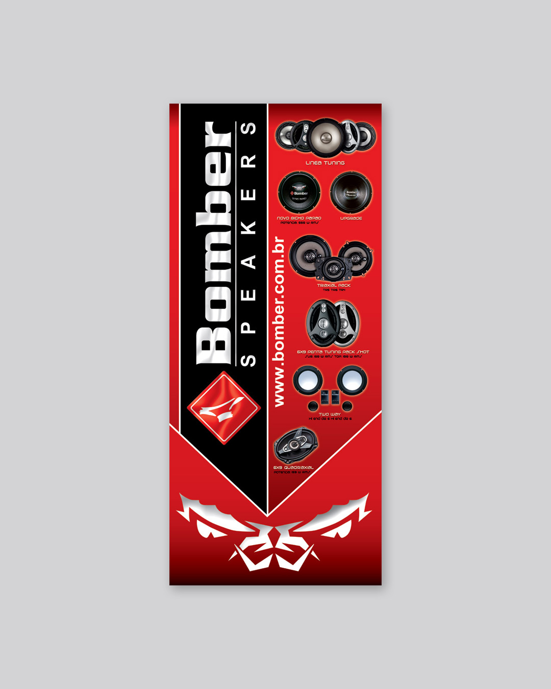 Promotional graphic design for Bomber brand