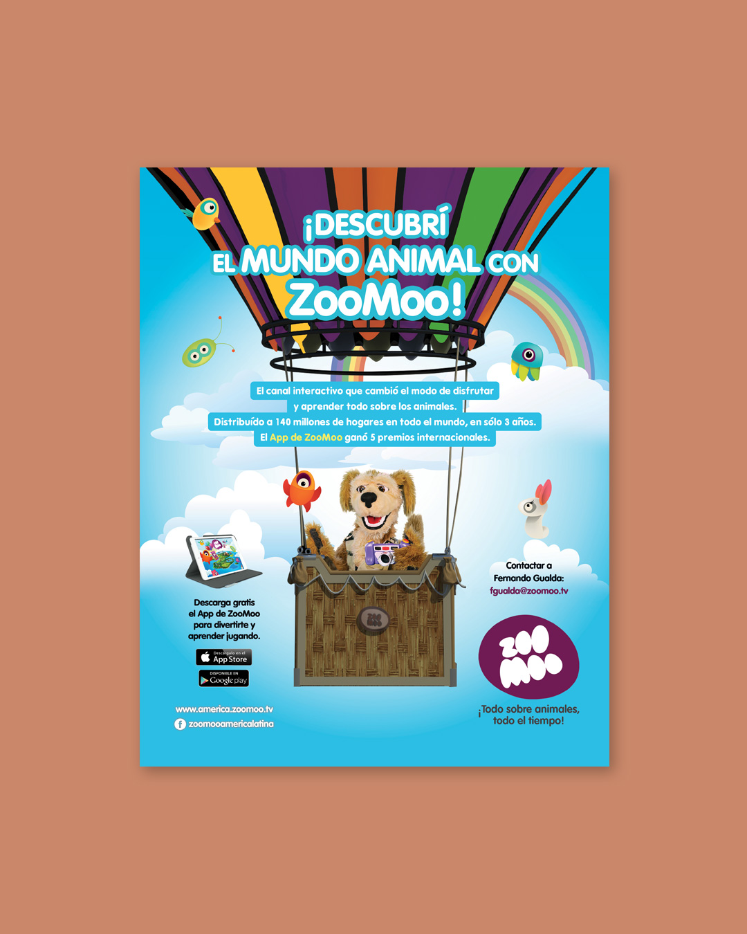 Brand advertising print design for ZooMoo