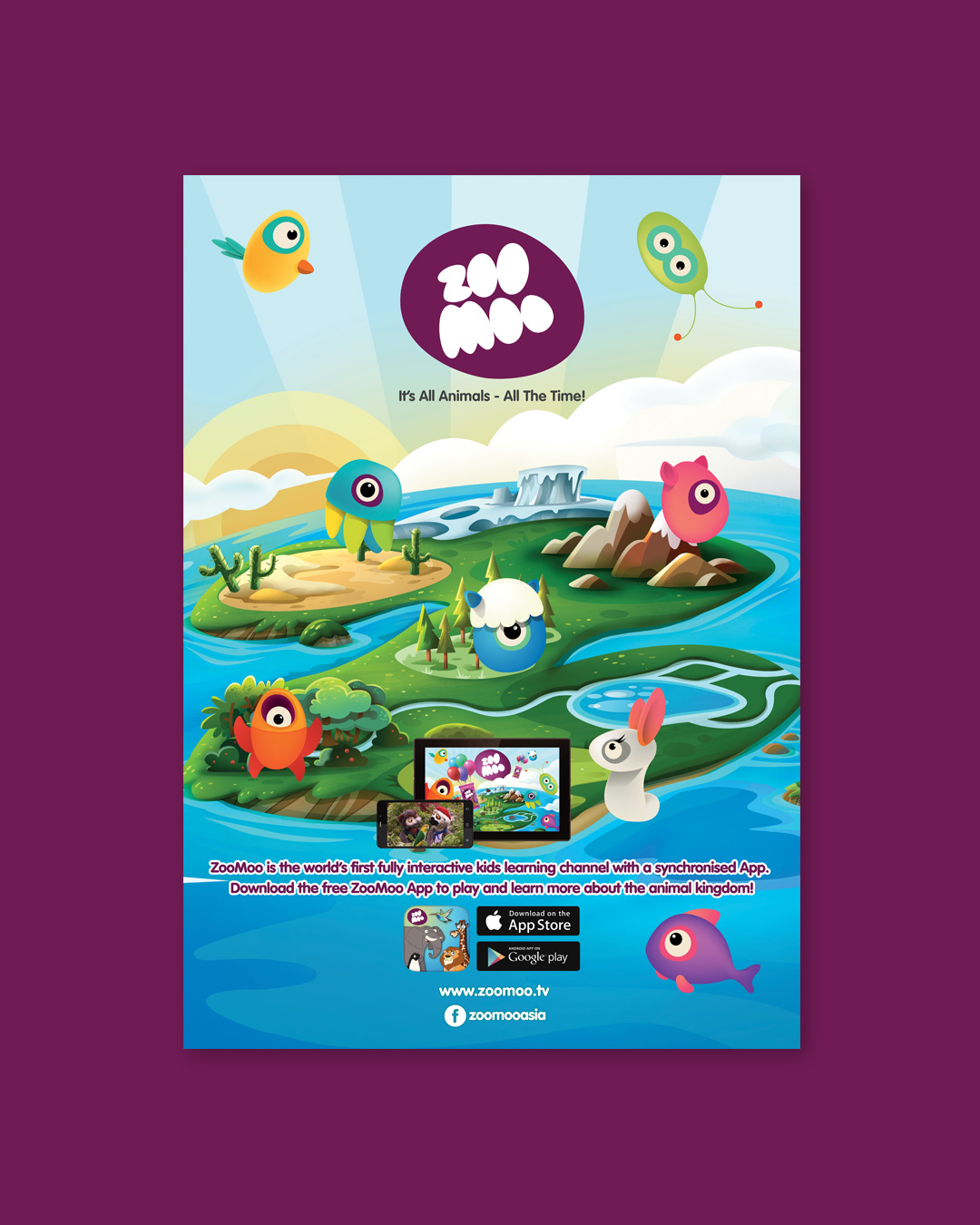 Advertising graphic design for ZooMoo brand