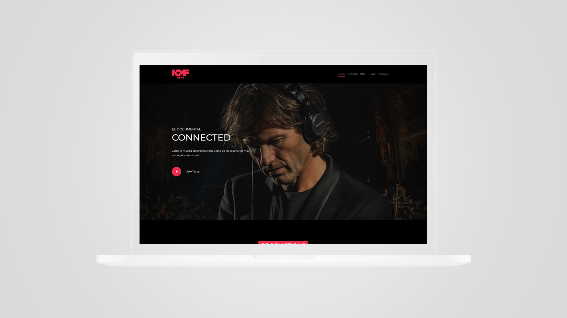 Production company website design for NMF Films